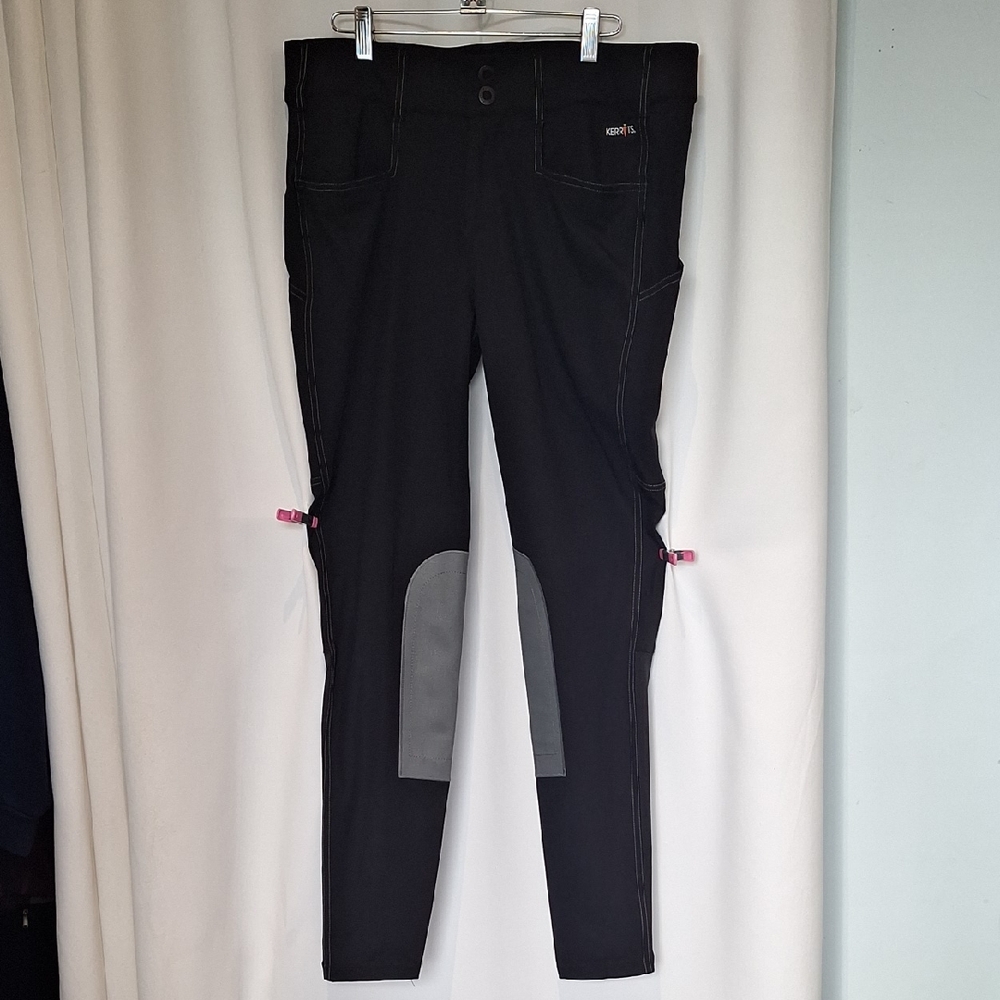 Kerrits Black Pants with White Stitching   Equestrian Riding Size XL